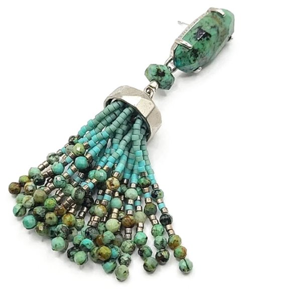 Kendra Scott Dove Statement Earrings in African Turquoise NWOT - Picture 5 of 8